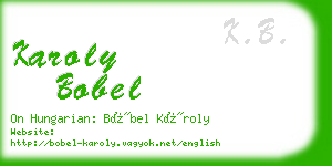 karoly bobel business card